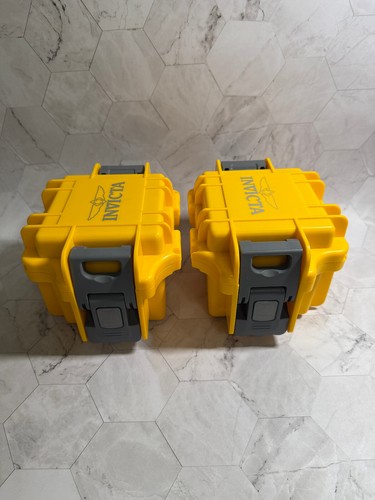 2 INVICTA 1-Slot Hard Plastic Watch Cases. Box Only Yellow and Gray - Picture 4 of 11