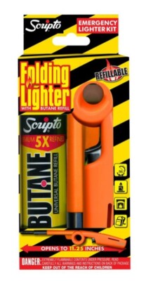 Scripto G7B42-11/36-E Folding Utility Lighter with Butane Emergency Kit ...