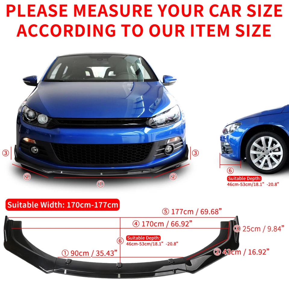 For Toyota for Highlander Front Bumper Splitter Lip Body Kit Spoiler Diffuser Foto 2 de 4