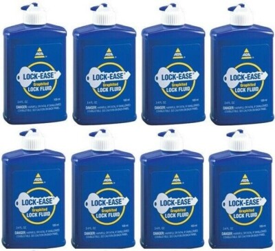 AGS LE-4  3.4 oz  Bottles Lock-Ease Graphite Fluid Lock Lubricant - Pack of 8