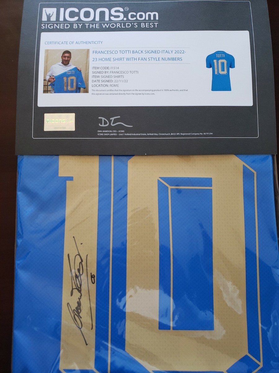 Francesco Totti 2022-23 Italy Home Signed Jersey Icons