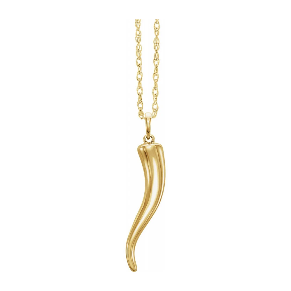 Rose gold italian horn necklace clearance