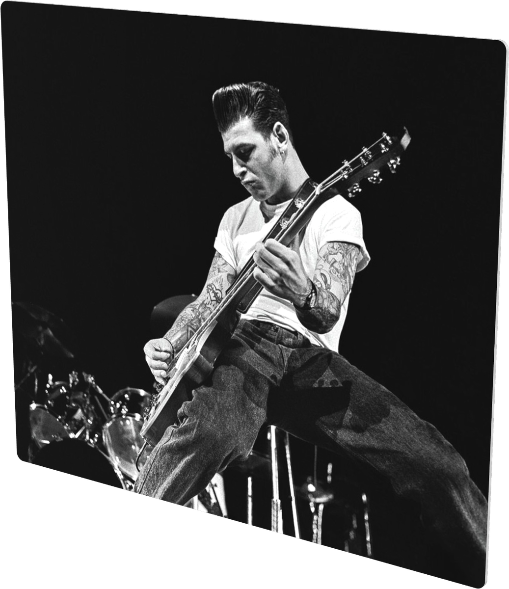 Mike Ness of Social Distortion playing prints, canvas, metal and