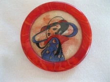SERIGRAPHY PIN BROOCH BY FRENCH DESIGNER LEA STEIN