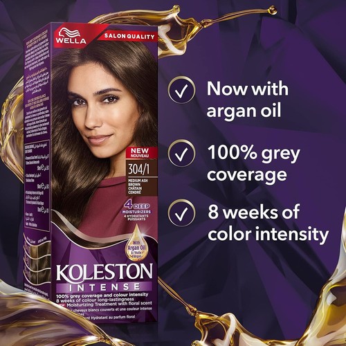 2x Wella Koleston Intense Hair Color 304/1 Medium Ash Brown - Picture 3 of 6
