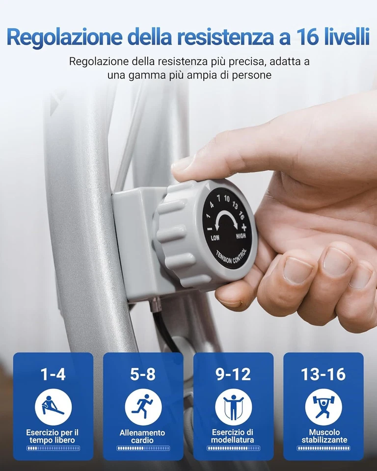 Cyclette Pieghevole 4 in1, Spinning Bike Con Monitor LCD, Misurazione Pulsazione - Immagine 4 di 4