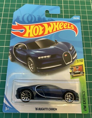 Hot Wheels 2016 Bugatti Chiron Blue HW Exotics Nummer 236 neu und ungeöffnet