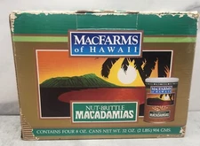 Vintage 1970s MacFarms of Hawaii Brittle Macadamia Nuts Case 4 Cans