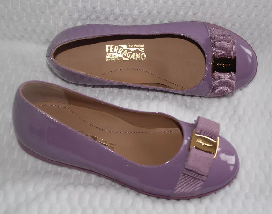 SALVATORE FERRAGAMO KIDS VARINA MINI LILA #12us LITTLE KIDS $325