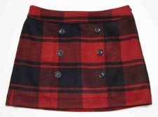 Gap Skirt Winter Weight Wool Blend Black Red Plaid Size 1 or 28" Waist