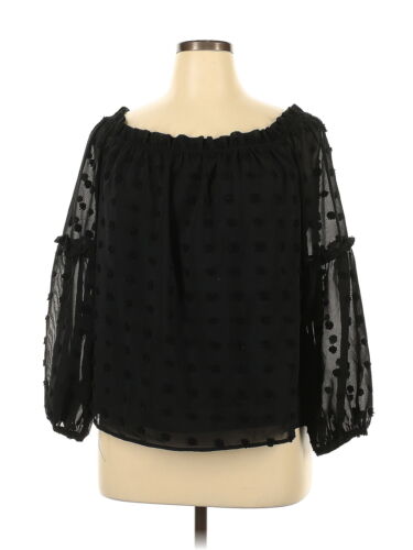 Blooming Jelly Women Black 3/4 Sleeve Blouse XL