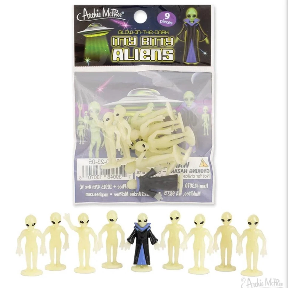 ACCOUTREMENTS ITTY BITTY ALIENS - Glow in the Dark 9 Piece Assortment