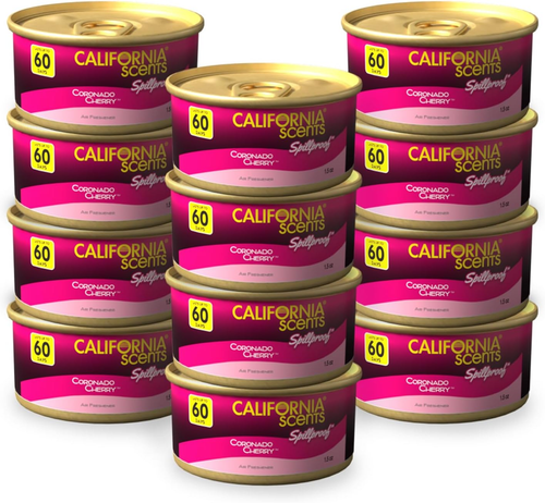 California Scents Coronado Cherry Car Air Fresheners 12 Pack 1.5 Ounce Cans - Picture 10 of 11