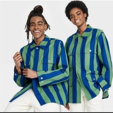 Samantha Black X Target Collab Blue & Green Striped Jacket Size Xxl