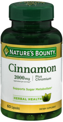 Nature s Bounty Cinnamon 2000mg, Plus Chromium, 60 Capsules