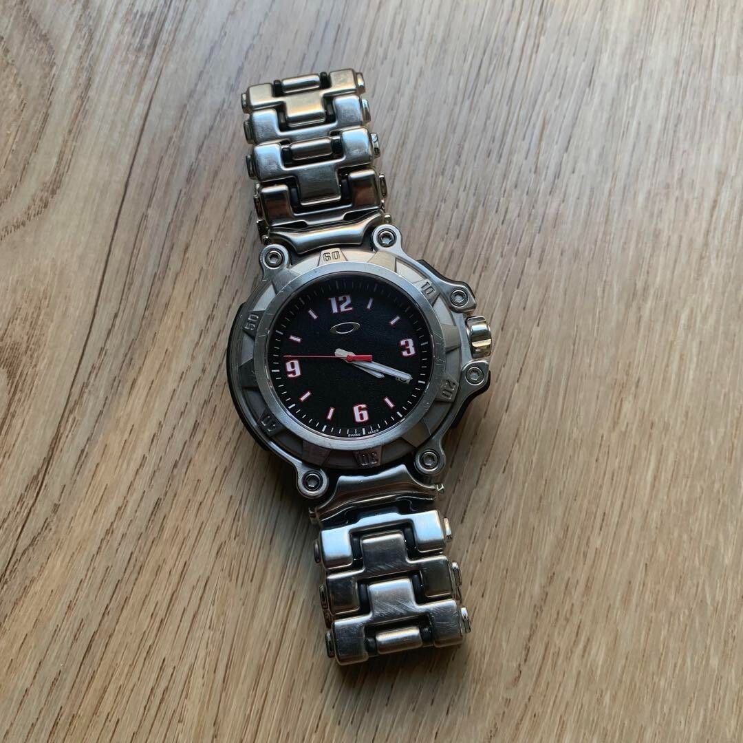 Oakley analog watch crankcase y2k metal Fashion Accessories