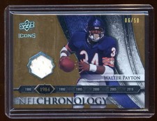 2008 UD WALTER PAYTON GOLD GAME WORN JERSEY #ED 06/50  MINT  BEARS    HOF  RARE