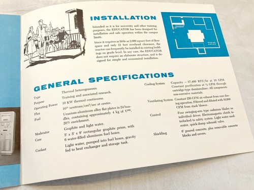 #Q 1950s AMF ATOMIC nuclear engineering brochure training reactor GNE EDUCATOR - Picture 9 of 9