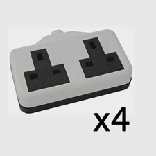 Heavy duty high impact Extension Lead Trailing Socket End DOUBLE 2 Gang 13amp x4