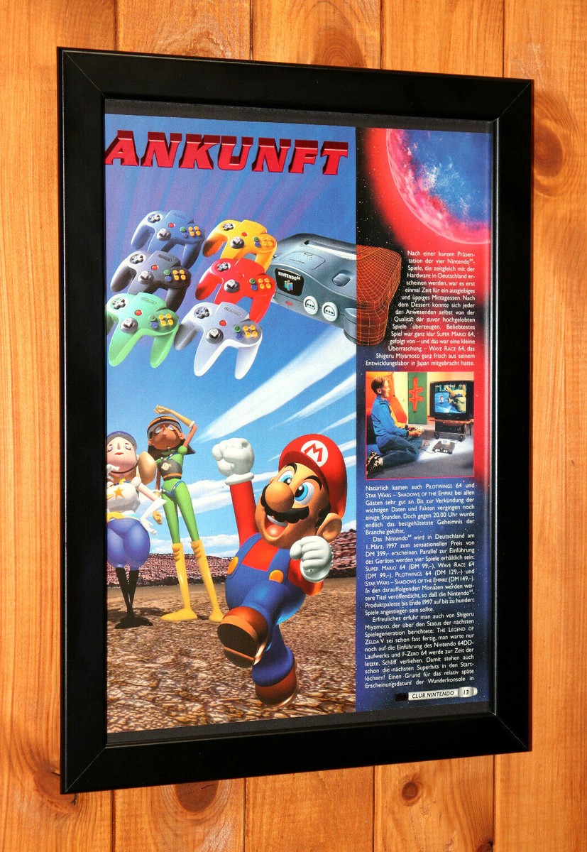 1997 Super Mario 64 Nintendo N64 Vintage Small Promo Poster / Ad