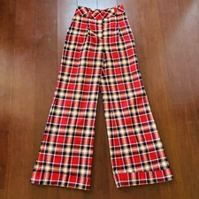 Bobbie Brooks Vintage 1970s Bell Bottom Pants Wide Flare Leg 26 Waist Pleated