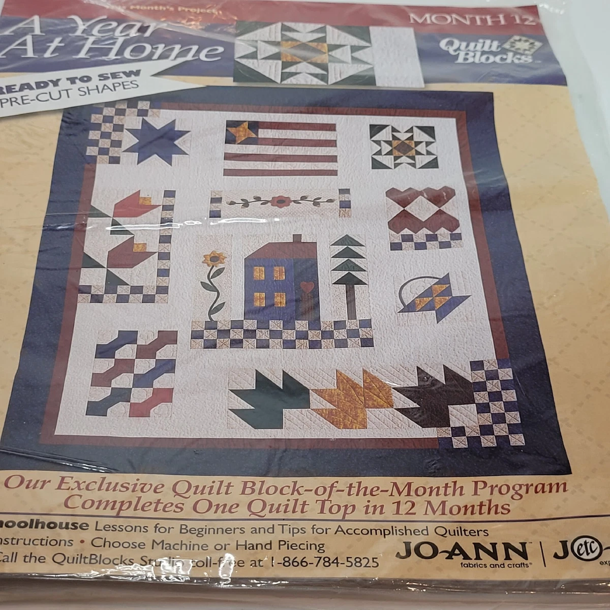 Completed Joann Fabrics vintage quilt kit “A Year at Home” www.3dsurf.ir