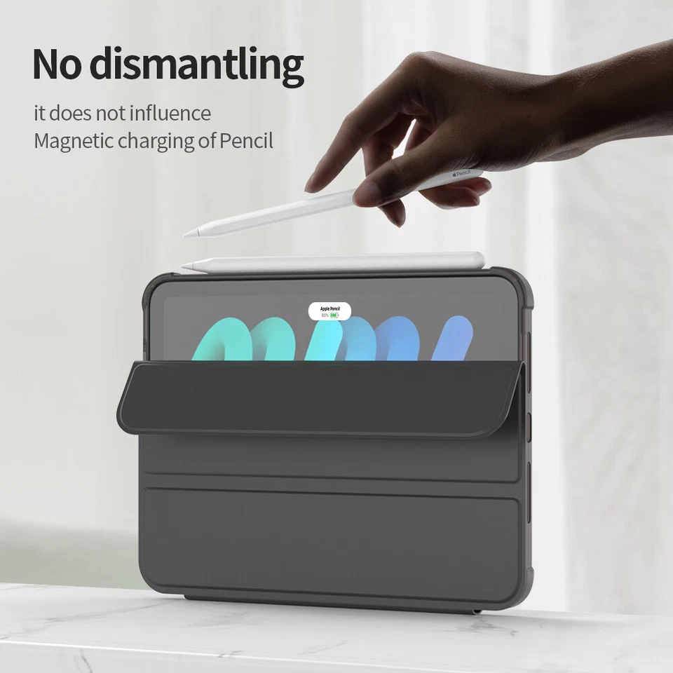 For iPad Mini 6 Pro 11 Air 10.9 10.2 9.7 PU Smart Case Cover With Pencil Holder - Image 4 of 4