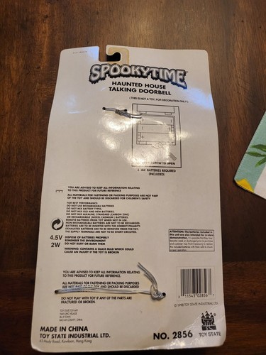 Vintage 1999 SpookyTime Dungeon Ghoul Talking Doorbell New Old Stock Halloween - Picture 5 of 5