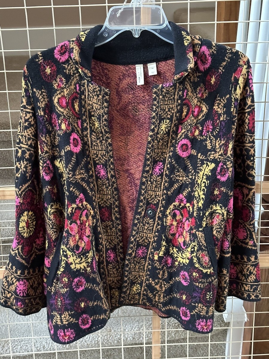 MOTH by Anthropologie Payton Jacquard Floral Cardigan Sweater