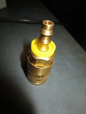Brass, 1/2" Quick Disconnect, Hose 12mm Barb Valved Inline Coupling Body