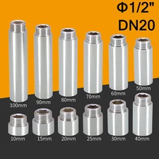 1/2" BSP (20mm) Pipe Extension Female x Male Chrome Plated Brass 10-100mm Long