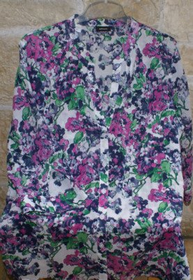 WALBUSCH Bluse Tunika weiß pink grün blau florales Muster Gr. 46 / XXL Neu 