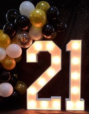 TO HIRE - 4ft Light Up 21 Numbers for 21st birthday party in Leeds & Yorkshire
