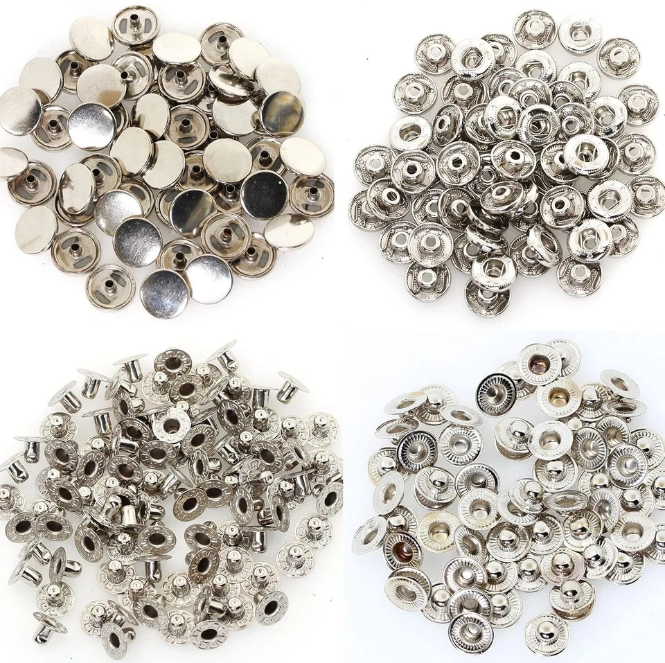 80 Sets Leather Snap Fasteners Kit 15mm Metal Snap Buttons Press Stud with 4Tool - Image 4 of 4