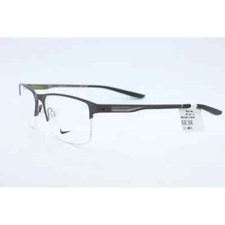 New Nike 8045 076 Rectangle Gunmetal Eyeglasses Demo Lenses 57mm