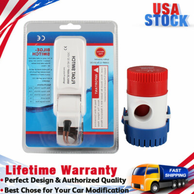 #ad 1100 GPH 12V Marine Submersible Bilge Water Pump w Float Switch For Boat Yacht $32.89