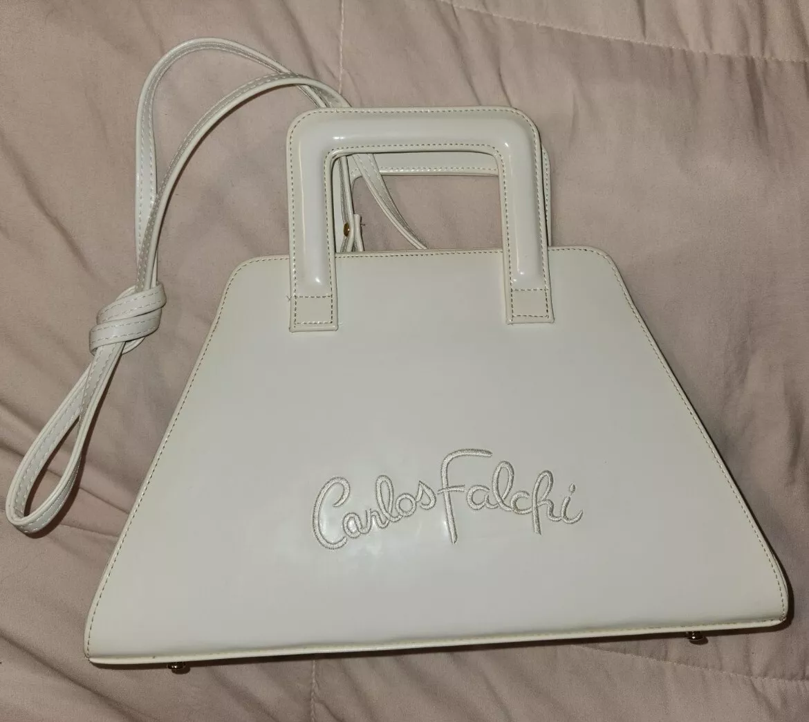 White patent shop purse