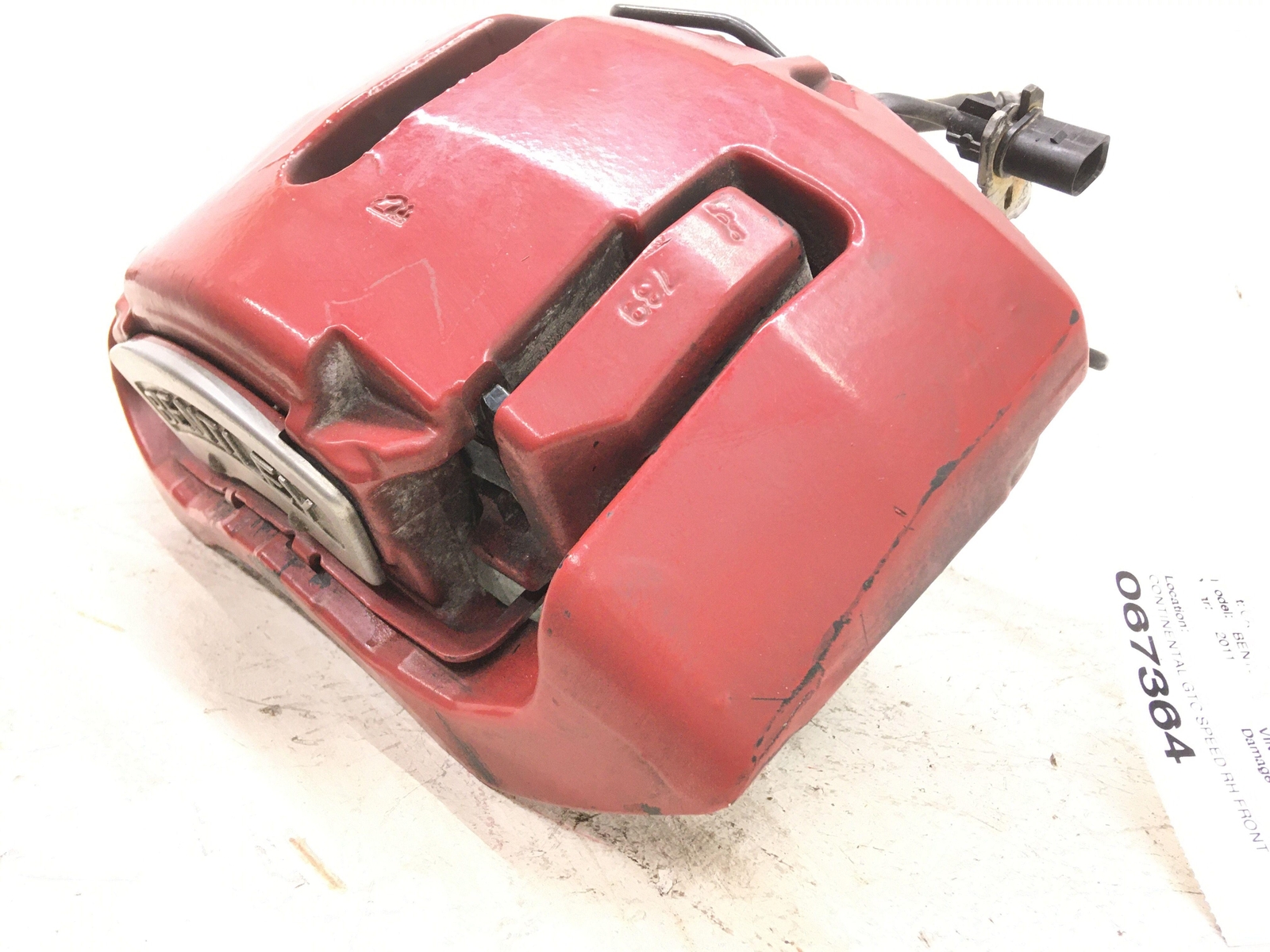 2009-2011 BENTLEY CONTINENTAL FRONT RIGHT PASSENGER RED BRAKE CALIPER OEM