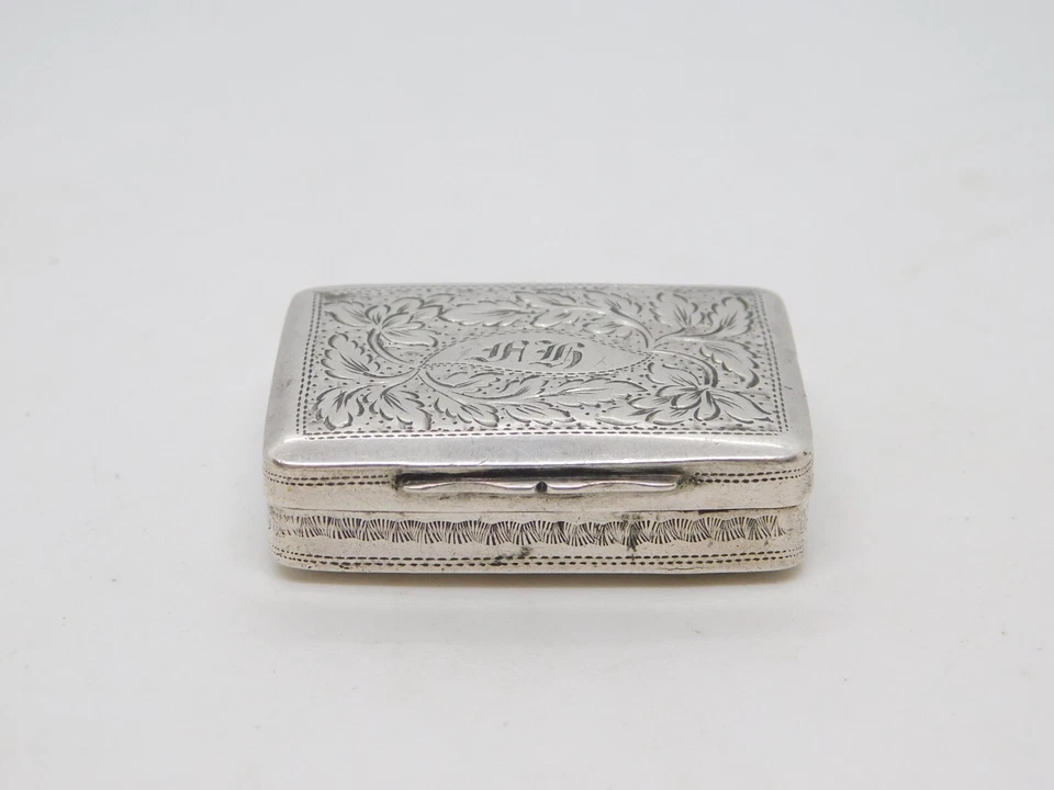 Antigua vinagreta floral de plata de ley Jorge IV Birmingham 1825 Foto 3 de 4