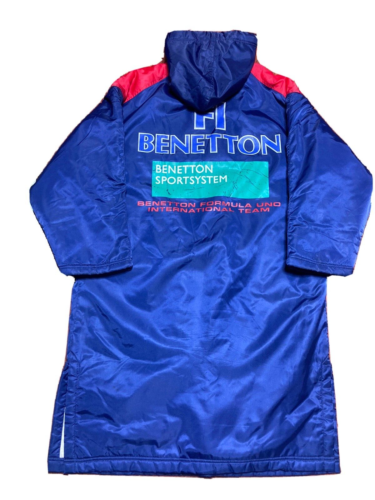 Benetton Formula 1 Racing Team Renault Long Nylon Hoodie Vintage Jacket Size M - Picture 1 of 15
