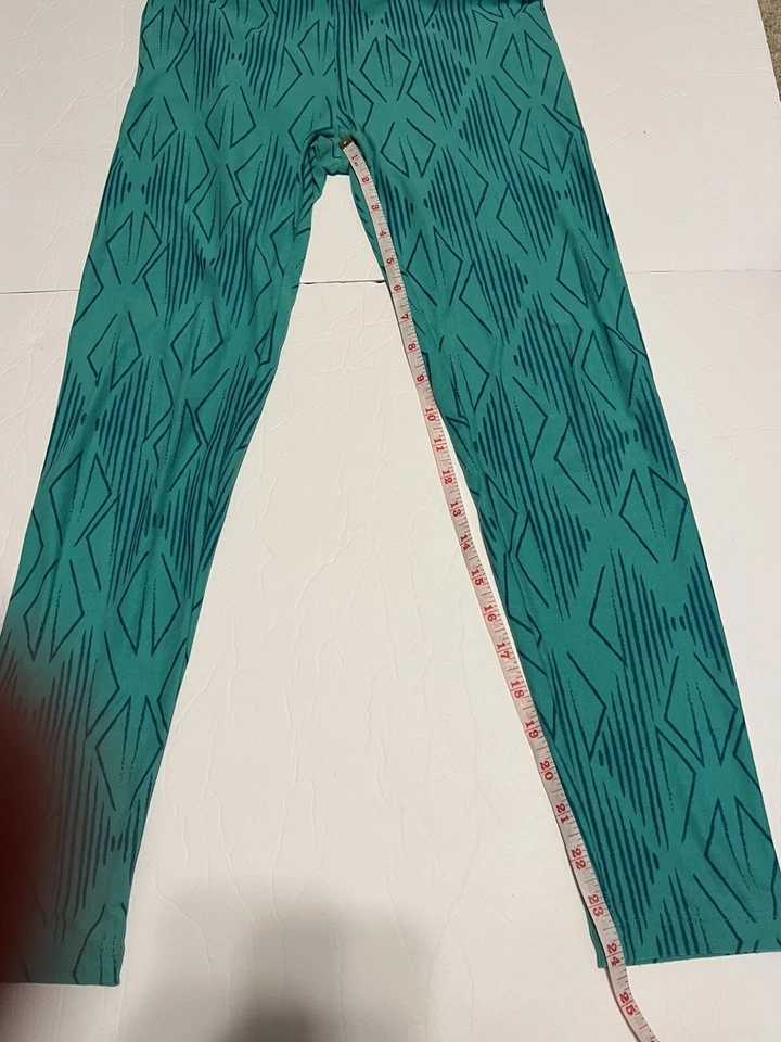 Женские леггинсы Lularoe один размер зеленый геометрический дизайн - Изображение 4 из 4