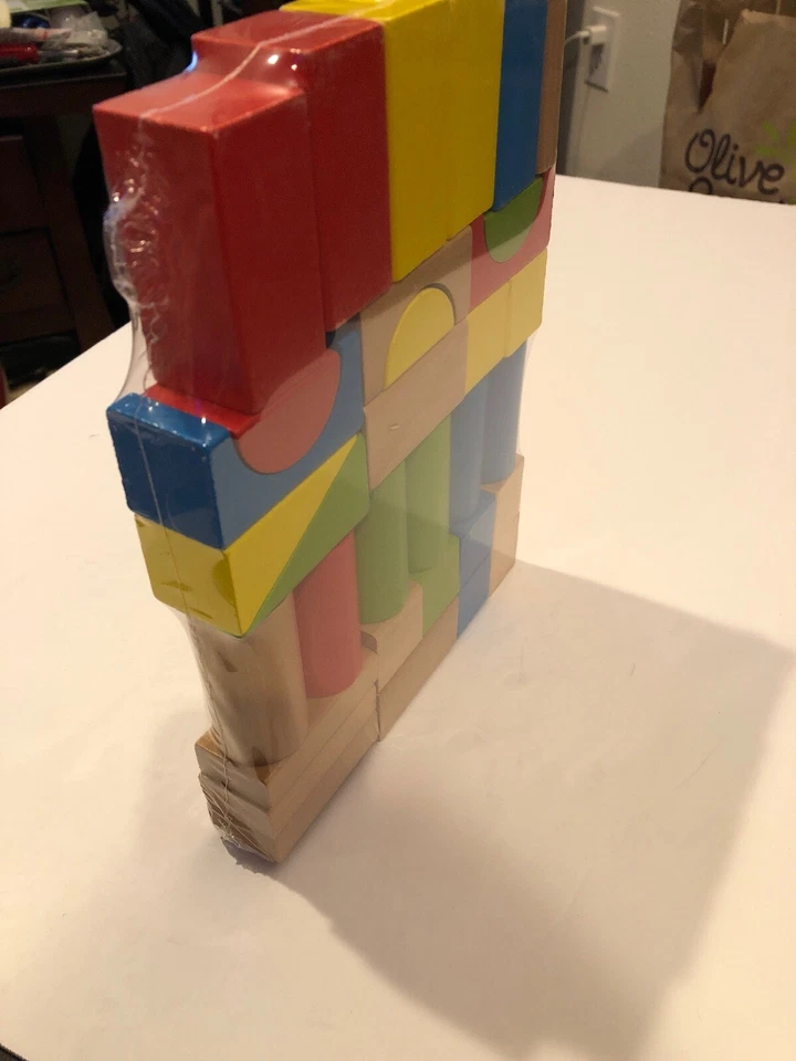 Set Of 34 Wood Blocks Natural Look And Colorful - Image 4 of 4