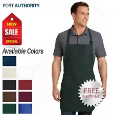 Port Authority 100% Cotton Full Length Apron Pockets Stain Protect A500