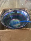 Indiana Glass Co. Iridescent Blue Carnival Glass 26pc. Princess Punch Set #7446