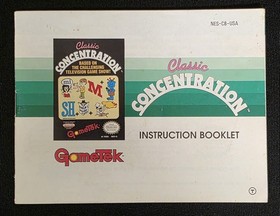 Classic Concentration w/ Manual (Nintendo Entertainment System, NES) Tested