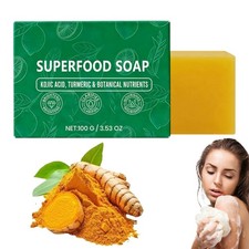 Superfood Saponetta, Taponetta al Limone alla Curcuma per Macchie Scure 100g