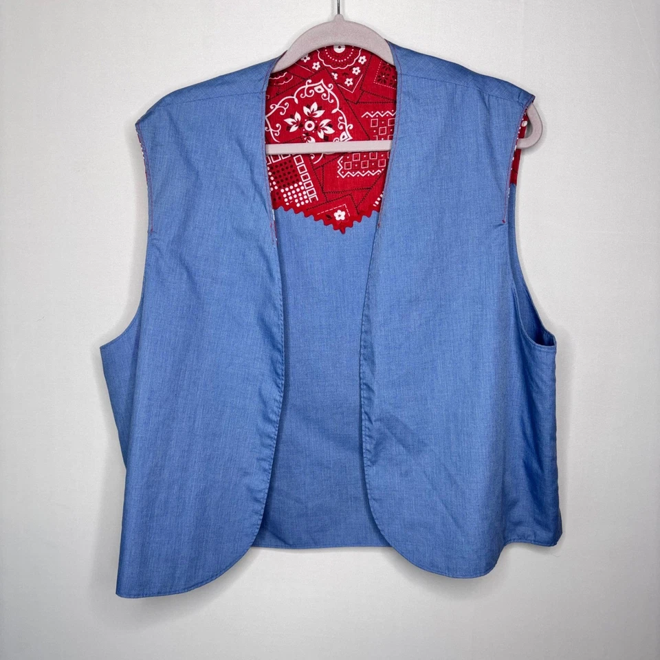 Bandana Western Blouse and Vest Size M Handsewn Western Square Dance Cowgirl - Image 4 of 4