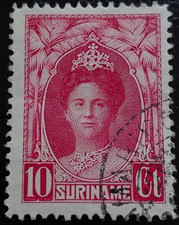 Suriname: 1927 Queen Wilhelmina, 10 C. (Collectable Stamp).