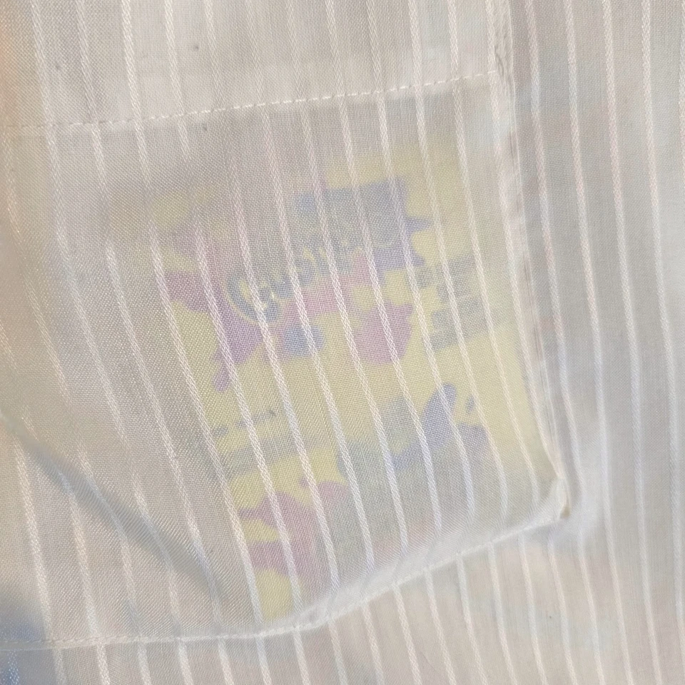 Camisa de Vestir Flecha Vintage Años 60 Para Hombre Grande Marfil Semi Translúcida Mod Grunge Punk Foto 3 de 4