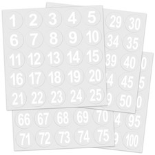 Teling White 400 Pcs Sports Helmet Numbers St...